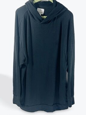 Aerie Black Crewneck Hoodie Sweater Large with pockets